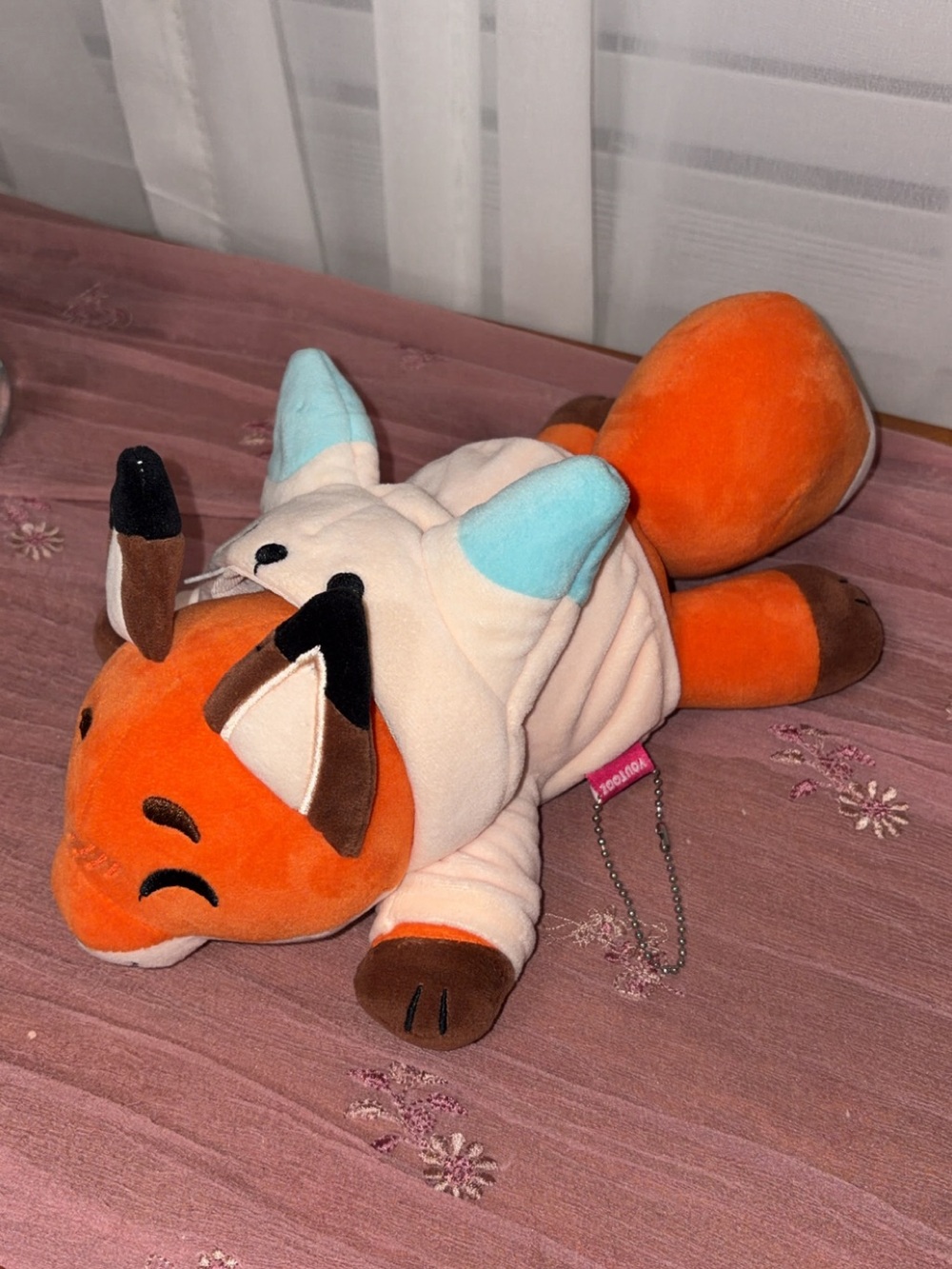 Orange Fox Plush Dog Toy with Cream Hoodie - Brand: